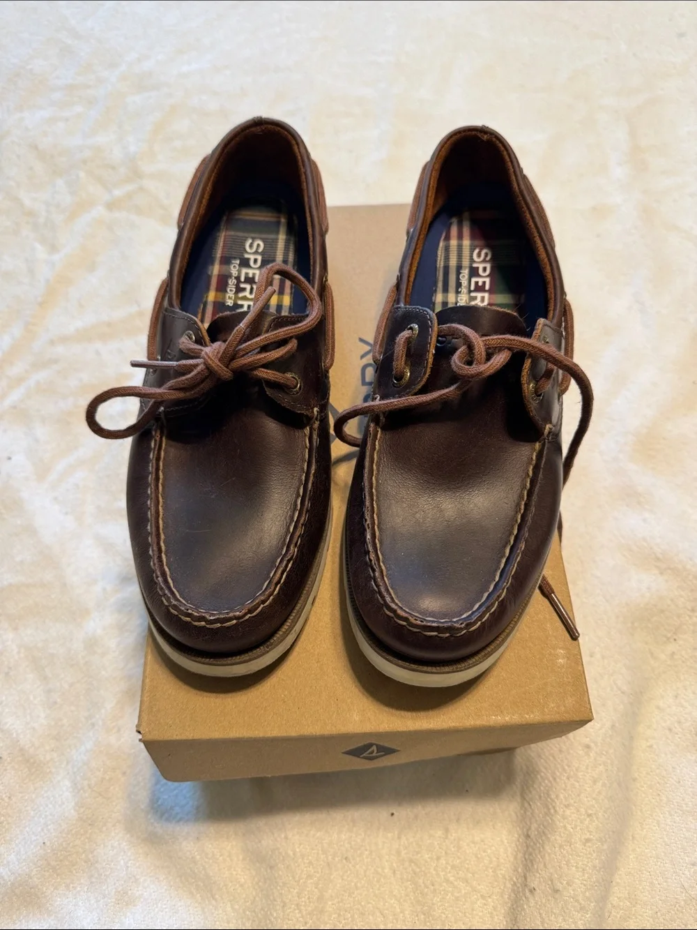 Sperry Brown Leather Classic 2-Eye Boat Shoes for Men